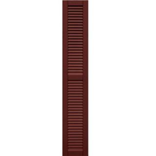 Winworks Wood Composite 12 in. x 72 in. Louvered Shutters Pair #650 Board and Batten Red 41272650