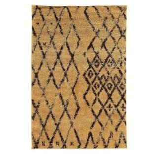 Linon Home Decor Moroccan Collection Marrakes Camel and Brown 8 ft. x 10 ft. Indoor Area Rug RUGMC0281