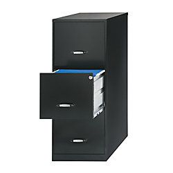 Realspace 3 Drawer Letter Size Vertical File Cabinet 30percent Recycled Black