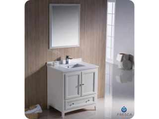Fresca Oxford 30" Antique White Traditional Bathroom Vanity   FVN2030AW