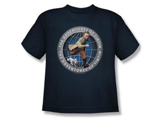 Tintin Boys' Globe Youth T shirt Youth Small Navy