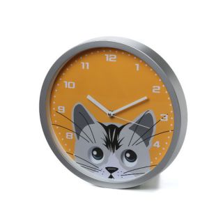 Animated Clocks Simone Cat Black Wall Clock