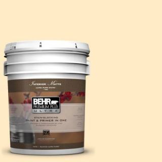 BEHR Premium Plus Ultra 5 gal. #330A 2 Frosted Lemon Flat/Matte Interior Paint 175005