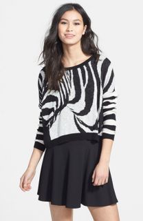 Truehitt Animal Stripe Pattern Sweater (Juniors)
