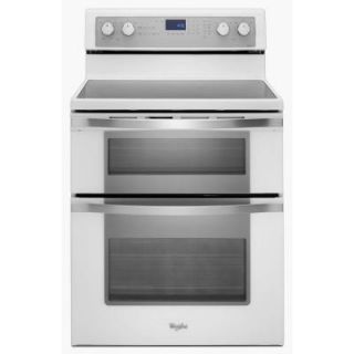Whirlpool 6.7 cu. ft. Double Oven Electric Range with Self Cleaning Convection Oven in White Ice WGE755C0BH