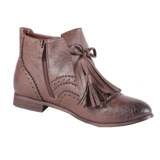 Jacobies by Beston Womens Oxy 3 Brown Ankle Bootie  