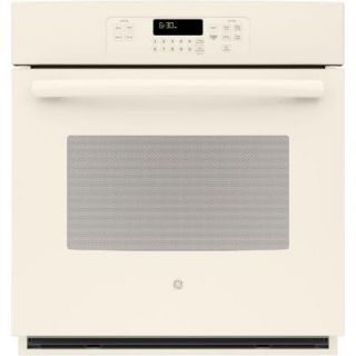 GE 27 in. Single Electric Wall Oven Self Cleaning with Steam in Bisque JK3000DFCC
