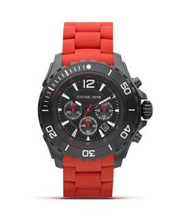 Michael Kors Men's Round Black and Red Sport Watch, 47mm