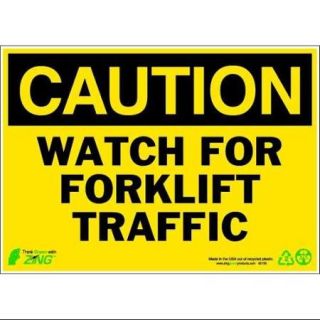ZING 2155 Caution Sign, 10 x 14In, BK/YEL, ENG, Text
