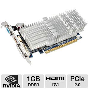 Gigabyte GeForce GT 610 GV N610SL 1GI Video Card   1GB DDR3, PCI Express 2.0(x16), 1x Dual link DVI I, 1x D Sub (VGA), 1x HDMI, DirectX 11, Low Profile, Heatsink