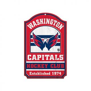 NHL Team Logo 11" x 17" Antique Wood Finish Sign   Washington Capitals   7800702