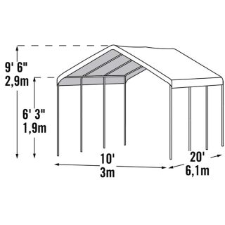 ShelterLogic Max AP 10ft.W Canopy with Enclosure Kit — 20ft.L x 10ft.W x 9ft.H, Model# 23529  Max   1 3/8in. Dia. Frame Canopies