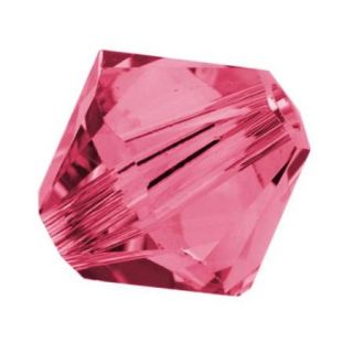 Swarovski Crystal, #5328 Bicone Beads 6mm, 20 Pieces, Indian Pink