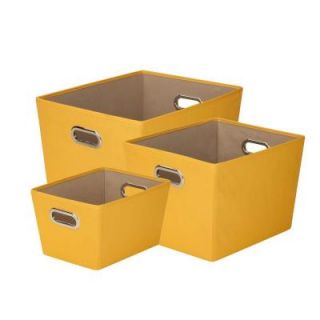 Honey Can Do 16.8 Qt., 38.3 Qt. and 58.9 Qt. Storage Tote in Yellow (3 Pack) SFTZ03590