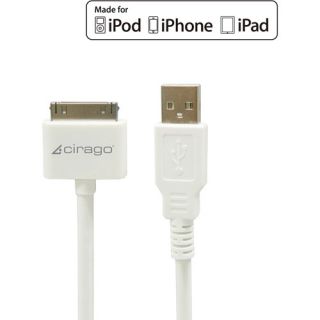 Cirago USB Sync/Charger Cable for iPod/iPhone/iPad, 6'