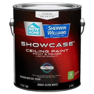 HGTV HOME by Sherwin Williams Showcase White Flat Latex Interior Paint and Primer in One (Actual Net Contents: 128 fl oz)