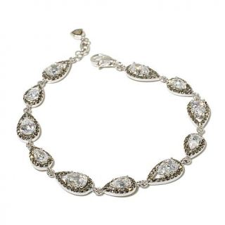 Reflections by Judith Jack Crystal and Marcasite Sterling Silver Line Bracelet   7710516