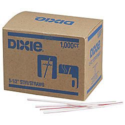 Dixie Stir Sticks WhiteRed Box Of 1000