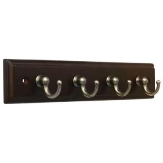 Liberty 9 in. Espresso and Antique Iron Key Rack KEYRAIL 210 D