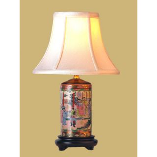 Oriental Furniture Rose Medallion Pencil 15 H Table Lamp with Bell