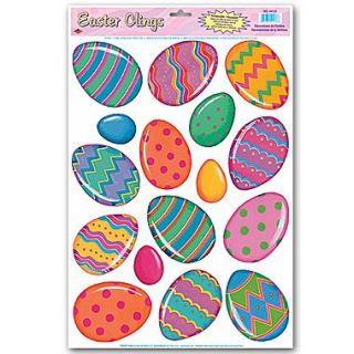 Beistle 12 x 17 Color Bright Easter Egg Clings, 112/Pack