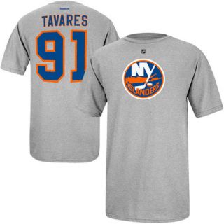 Reebok John Tavares New York Islanders Ash Name and Number Player T Shirt