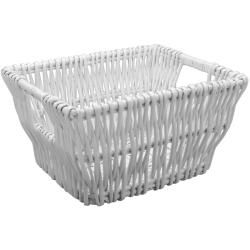 White Medium Wicker Basket   Shopping