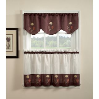 Rose 3 piece Curtain Tier and Valance Set   16023726  