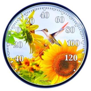 AcuRite 12.5 in. Hummingbird Sunflower Analog Thermometer 01925