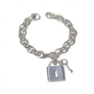 Sevilla Silver™ Rolo Link Bracelet with "Lock & Key" Charm   7732121