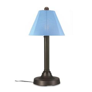 Patio Living Concepts San Juan 30 in. Outdoor Bronze Table Lamp with Sky Blue Shade 39127