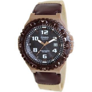 Casio Mens MRWS300HB 5BV Brown Nylon Quartz Watch with Black Dial