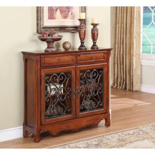 Powell Drawer Scroll Console in Light Cherry   411 254