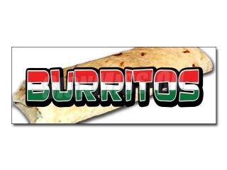 12" BURRITOS 1 DECAL sticker burrito taco tacos beef meat chicken pork mexican food cheese spanish latin tortilla chalupa