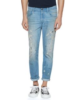 Gucci Hand Painted Bleach Washed 1953 Jeans, Light Blue