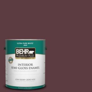 BEHR Premium Plus 1 gal. #110F 7 Deep Garnet Zero VOC Semi Gloss Enamel Interior Paint 330001