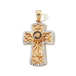 Michael Anthony Jewelry® 10K 2 Tone Nativity Stone Cross Pendant   7890021