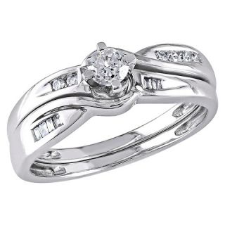 CT. T.W. Round and Tapers Diamonds Bridal Set 10K White Gold (GH