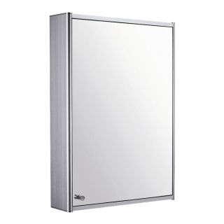 Whitehaus Collection 19.75 in x 27.5 in Rectangle Surface Mirrored Aluminum Medicine Cabinet