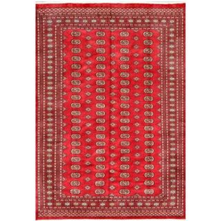 Herat Oriental Pakistani Hand knotted Bokhara Red/ Ivory Wool Rug (7