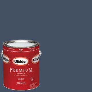 Glidden Premium 1 gal. #HDGV26D Federal Blue Flat Latex Interior Paint with Primer HDGV26DP 01F