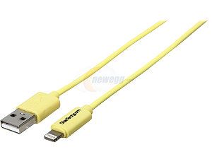 StarTech USBLT1MYL 3.3 ft MFI Certified Yellow apple 8 pin Lightning Connector to USB Cable for iPhone / iPod / iPad