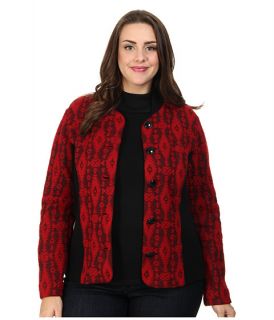 pendleton plus size carriage house knit jacket black red multi