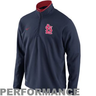 Nike St. Louis Cardinals Training Quarter Zip Performance Sweatshirt   Navy Blue