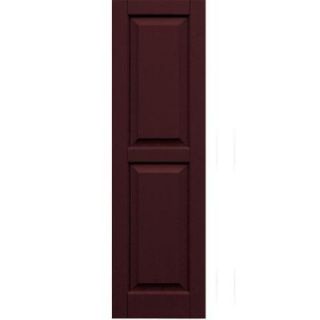Winworks Wood Composite 15 in. x 51 in. Raised Panel Shutters Pair #657 Polished Mahogany 51551657