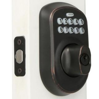 Schlage Plymouth Keypad Deadbolt in Aged Bronze BE365 PLY 716