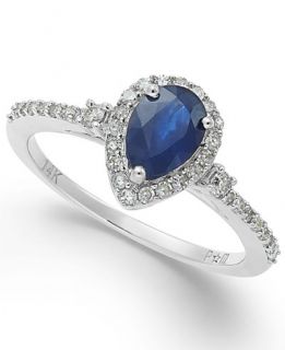 Sapphire (7/8 ct. t.w.) and Diamond (1/4 ct. t.w.) Ring in 14k White