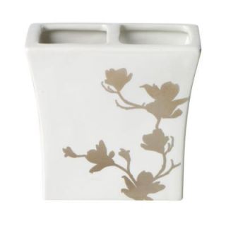 Home Decorators Collection Carissa 2 1/4 in. W Toothbrush Holder in Porcelain with Platinum 0929700250