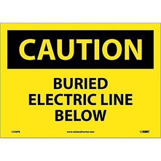 Caution, Buried Electric Line Below, 10X14, Adhesive Vinyl