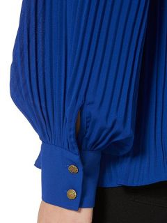 Biba Fully pleated collar detail volume blouse Blue